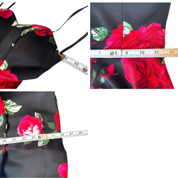B. Darlin Strapless Floral Rose Mini Fit & Flare Dress Size 5/6 - Picture 15 of 16